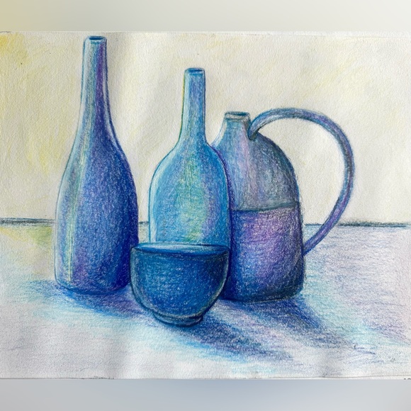 NEW Handmade Hand Crafted Original Artwork Home Still Life Art Pencil Drawing - Picture 3 of 5